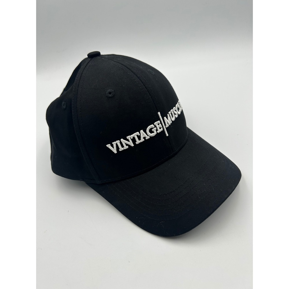 Vintage Muscle Black Snapback Hat Flexfit Baseball Cap White‎ Embroidered Logo